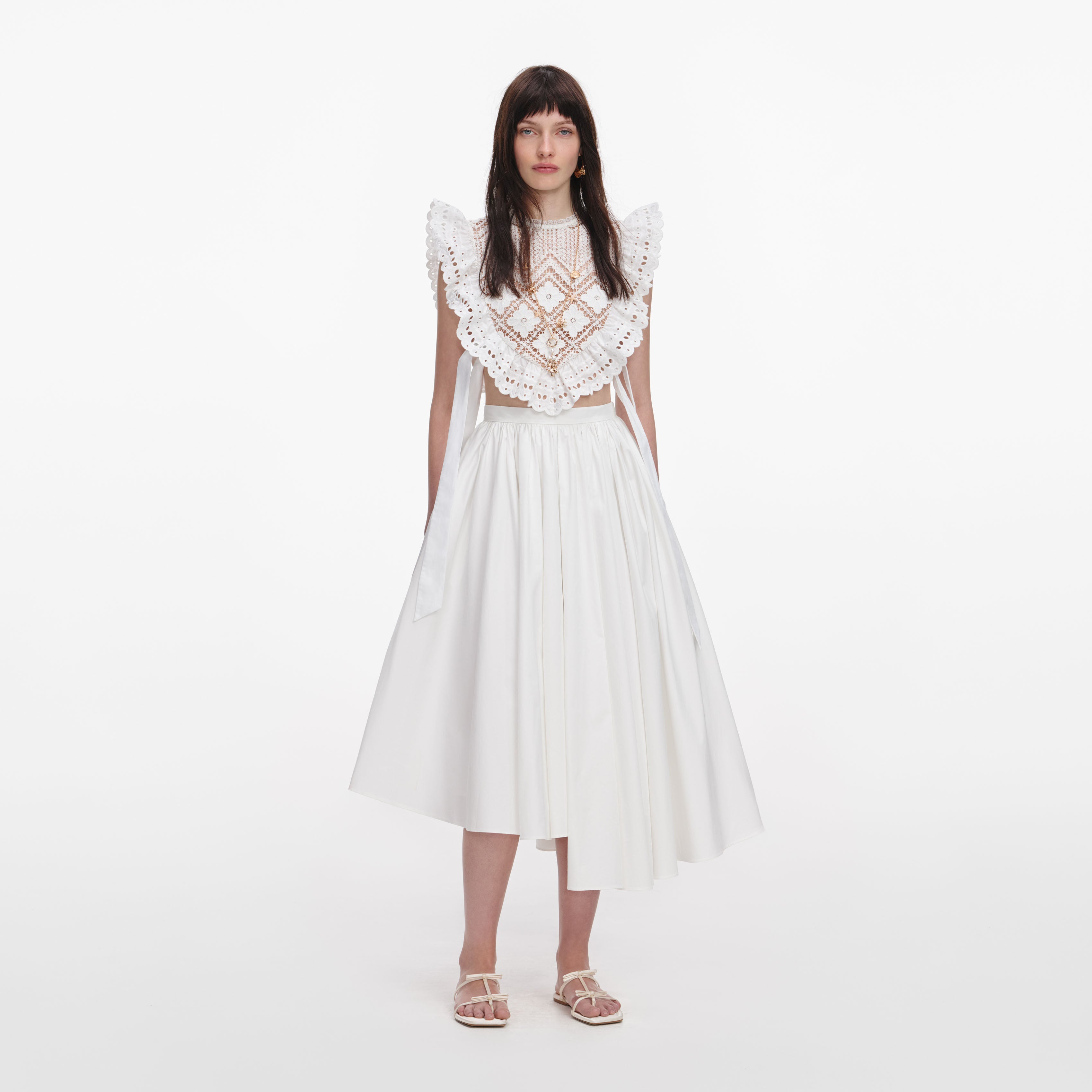 White Crochet Lace Crop Top