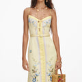 Yellow Floral Midi Dress