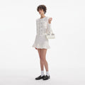 Cream Buttoned Knit Mini Dress