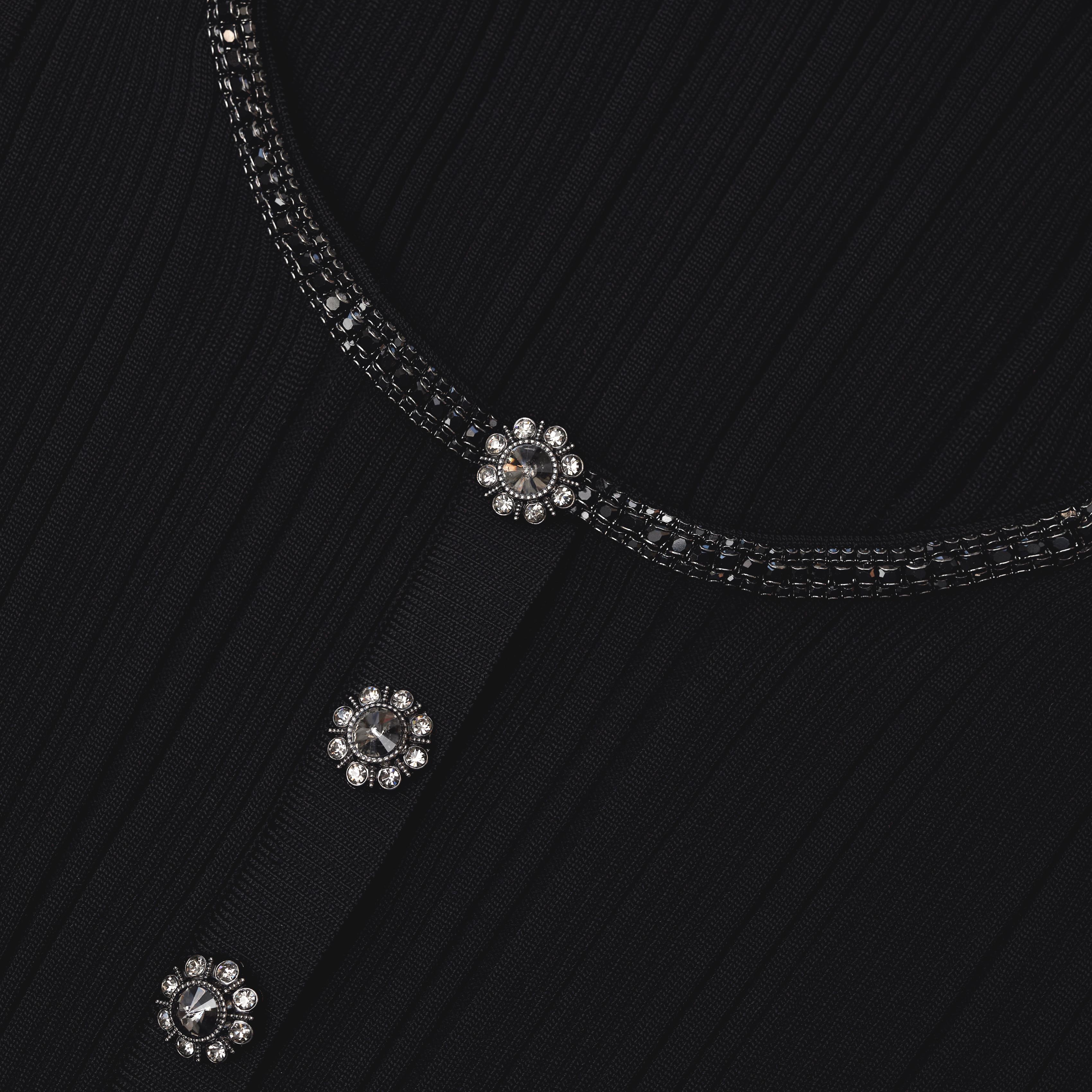 Black Ribbed Knit Top