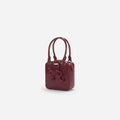 Burgundy Leather Square Mini Tote Bag