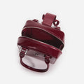Burgundy Leather Square Mini Tote Bag