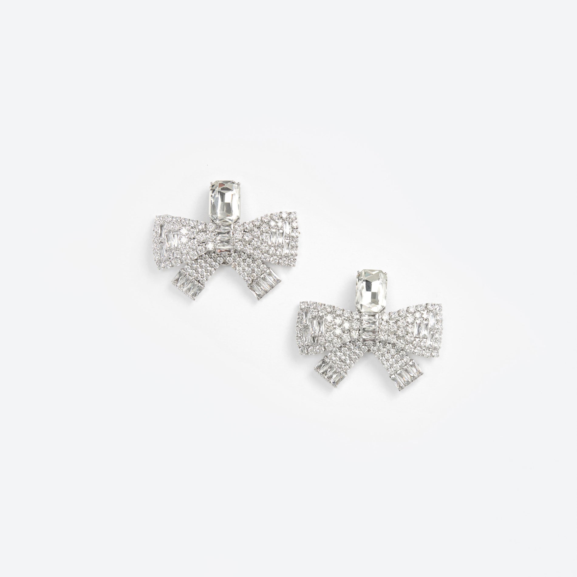 Large Crystal Bow Earrings