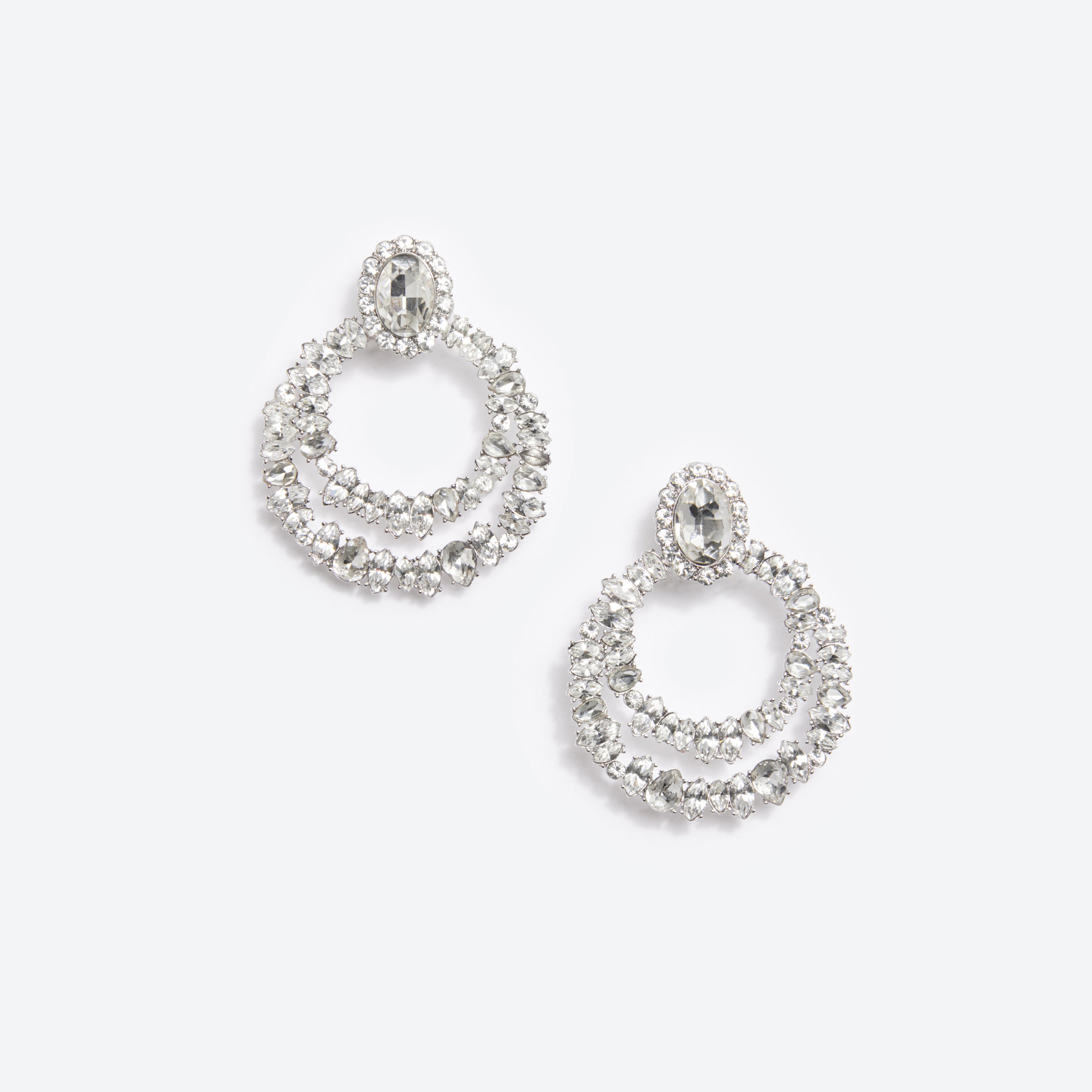 Crystal Double Hoop Earrings