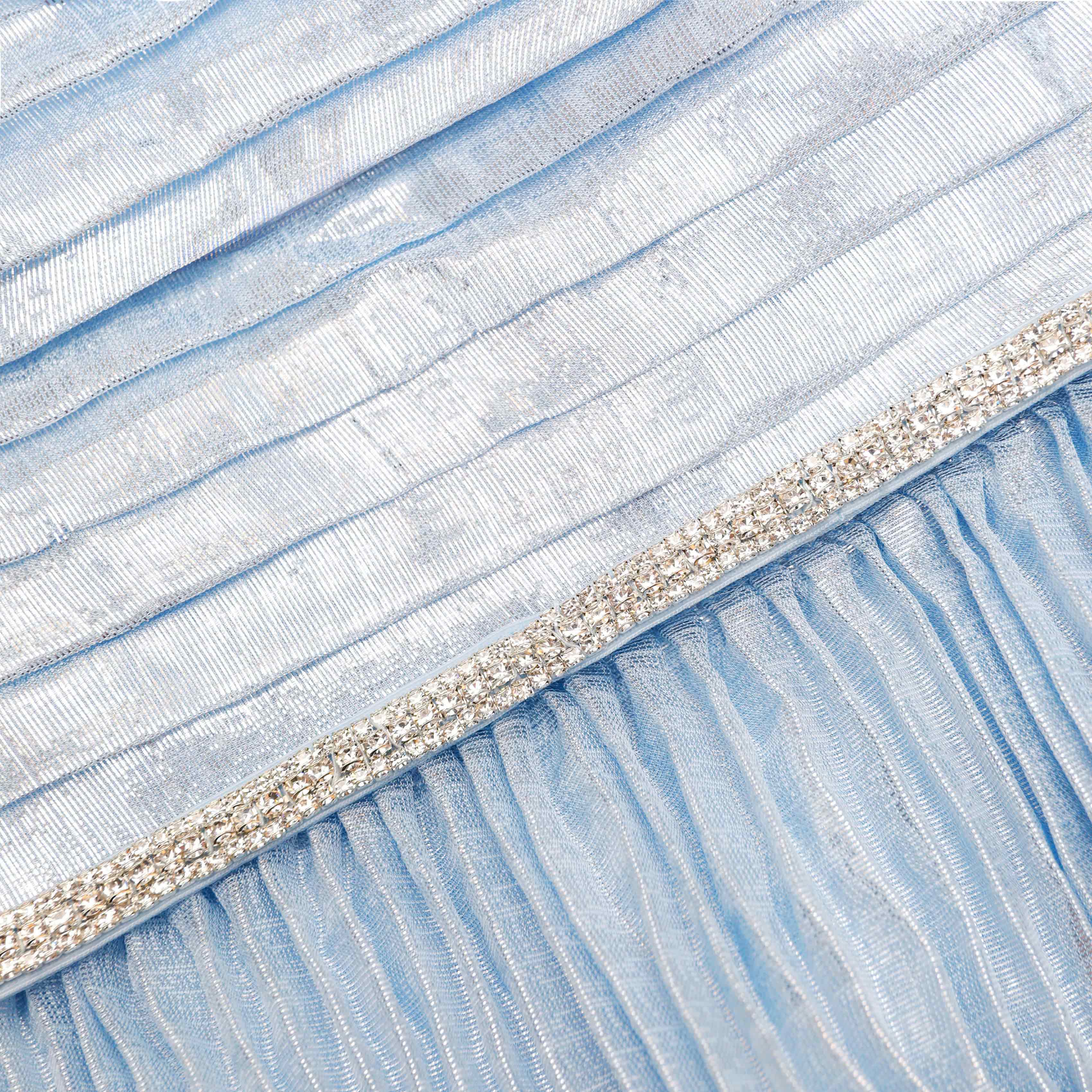 Blue Metallic Maxi Dress