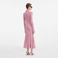 Pink Viscose Knit Midi Dress