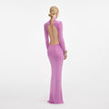 Pink Viscose Knit Maxi Dress