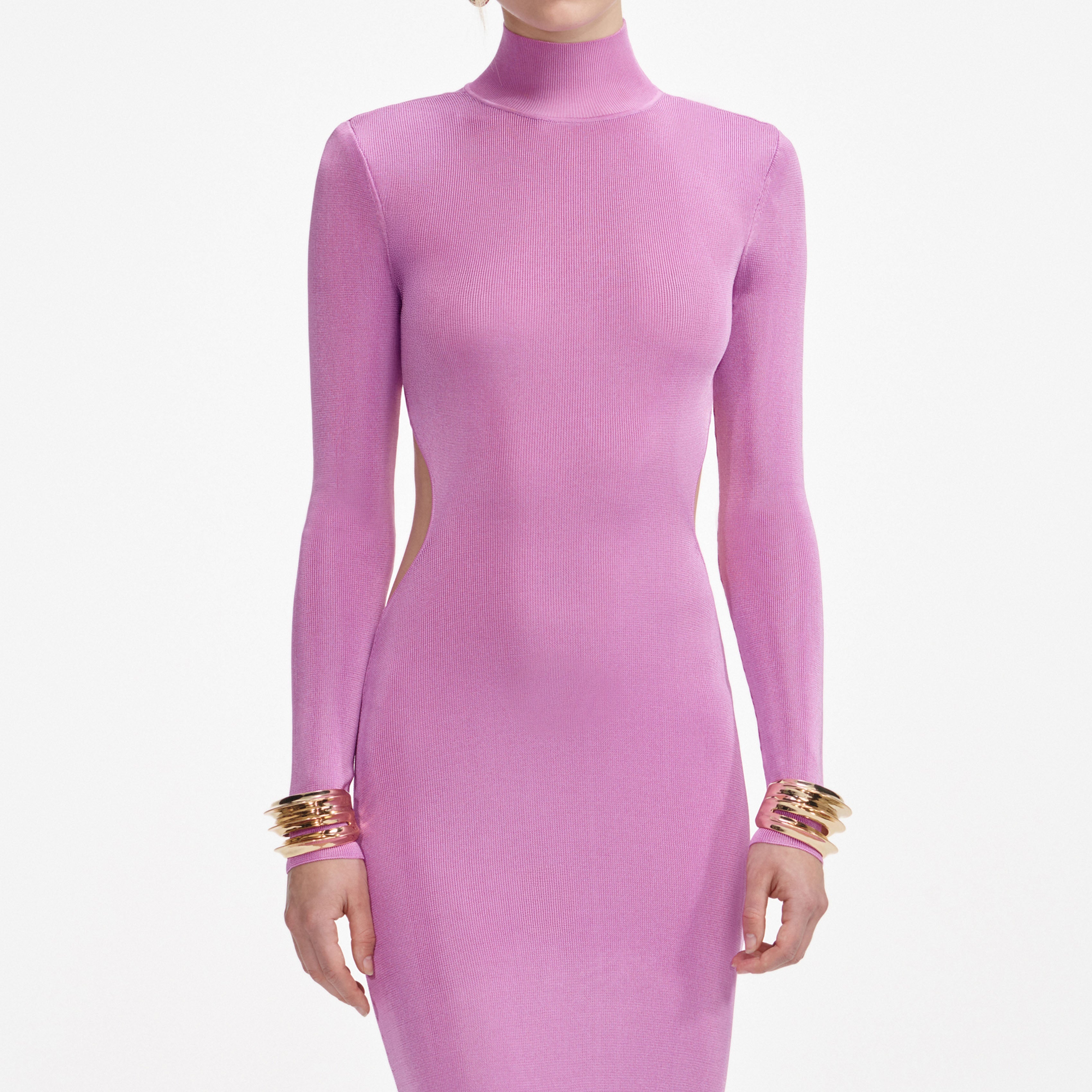 Pink Viscose Knit Maxi Dress