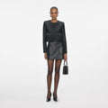 Black Taffeta Embellished Trim Jacket