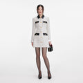 Check Boucle Long Sleeve Mini Dress