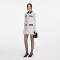 Check Boucle Long Sleeve Mini Dress