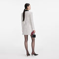 Check Boucle Long Sleeve Mini Dress