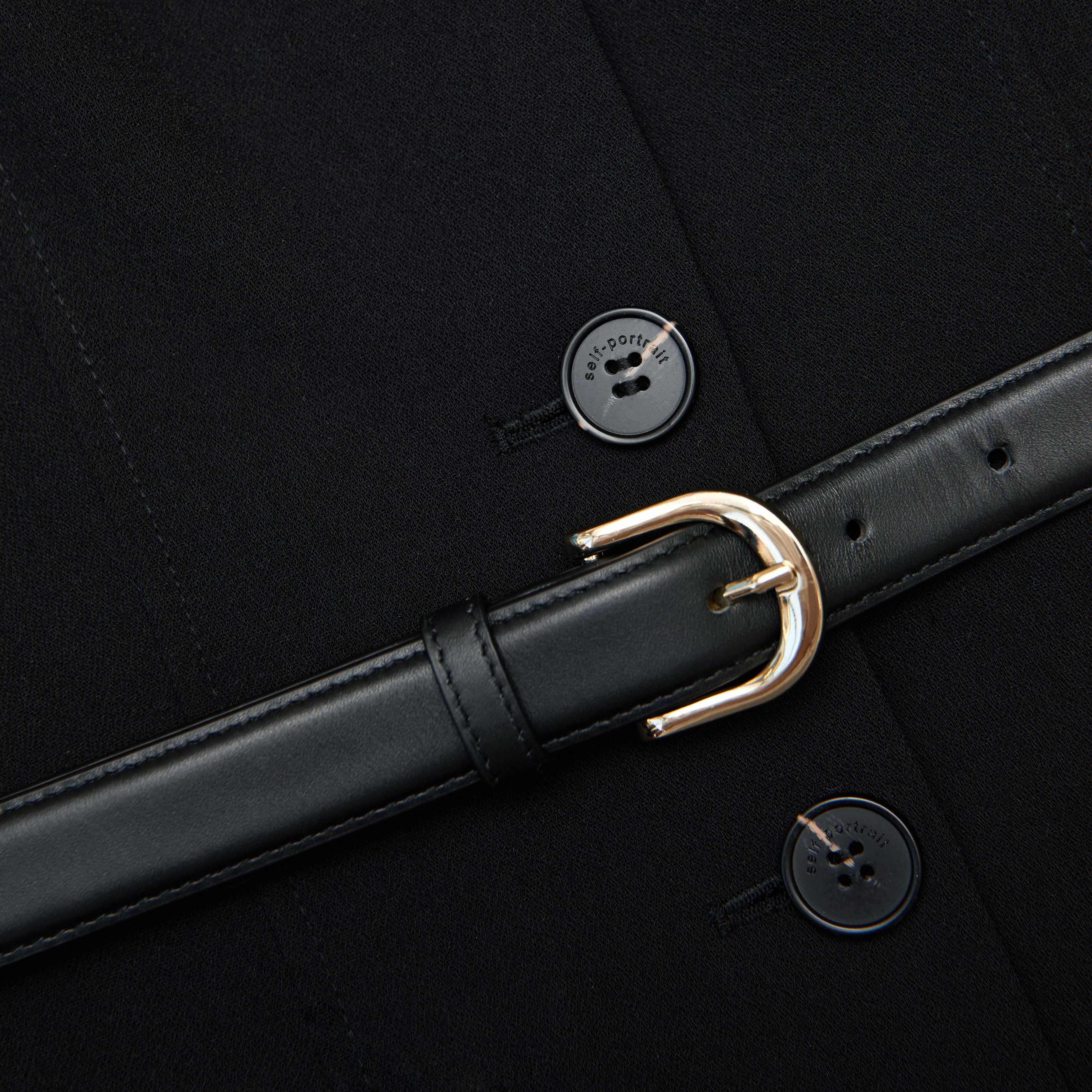 Black Tailored Crepe Midi Dress