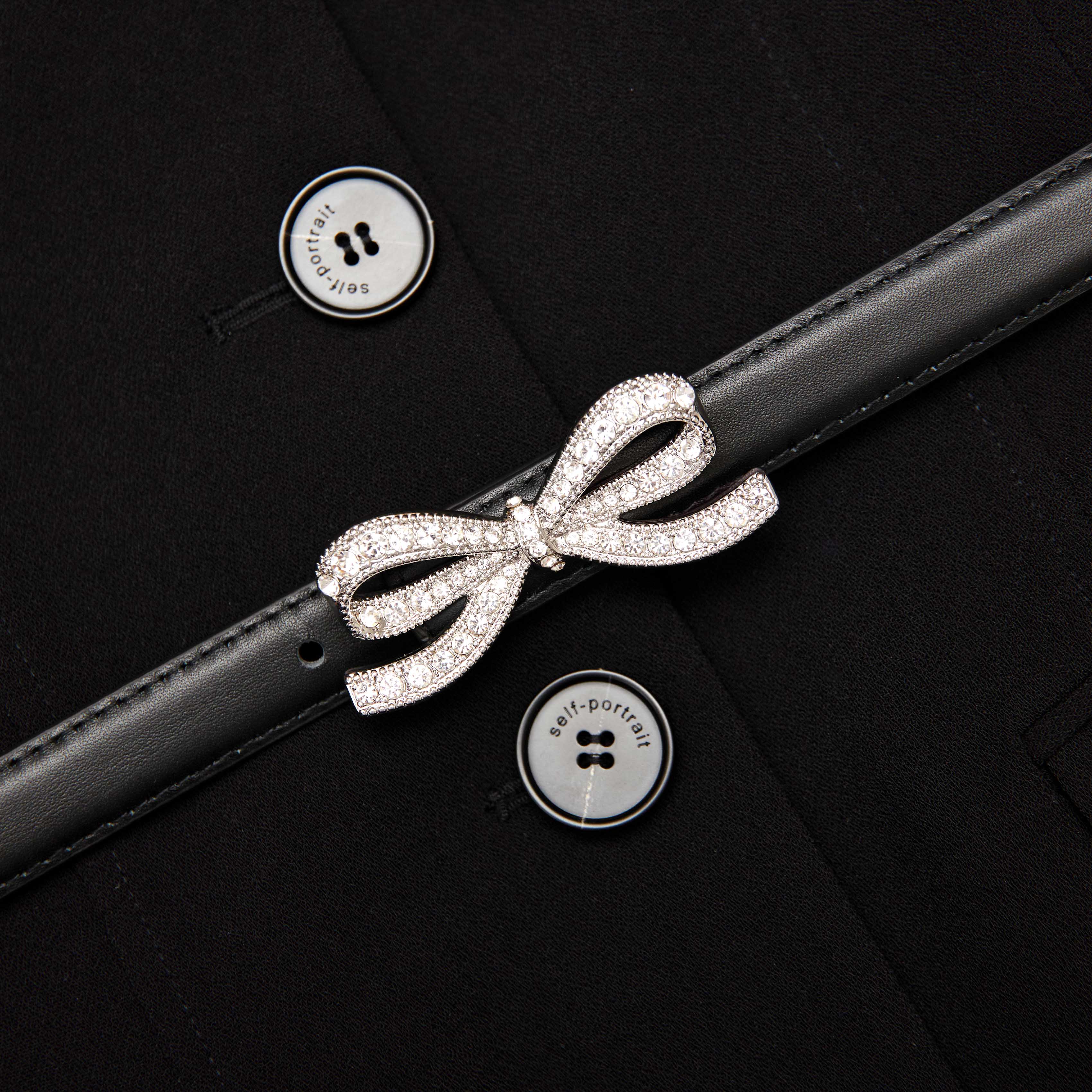 Black Long Sleeve Contrast Chiffon Midi Dress