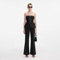 Black Taffeta Bandeau Jumpsuit