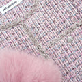 Pink Boucle Fur Cuff Jacket