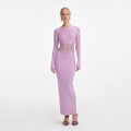 Pink Viscose Knit Cut Out Maxi Dress
