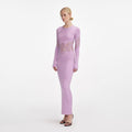 Pink Viscose Knit Cut Out Maxi Dress
