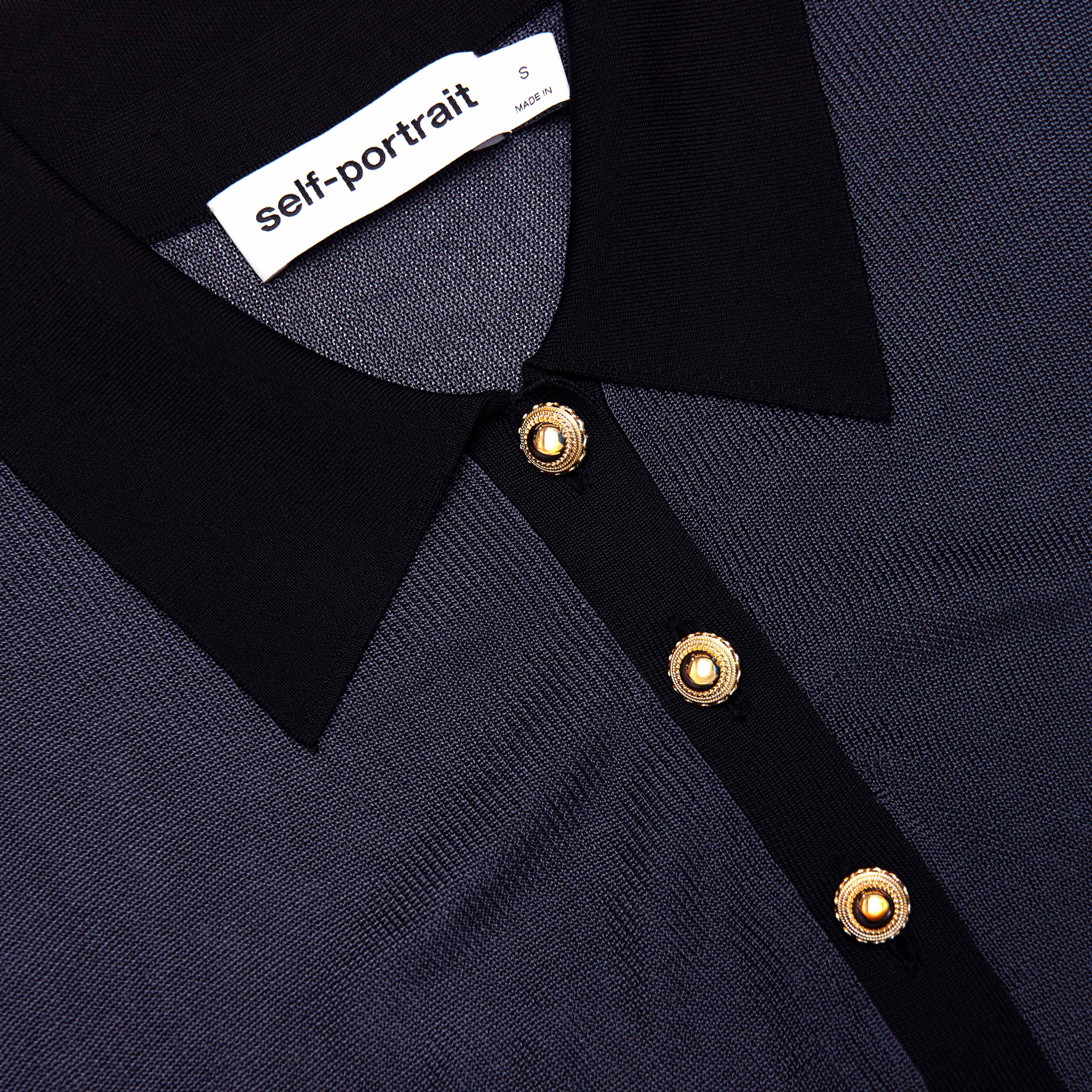 Navy Viscose Knit Bodysuit