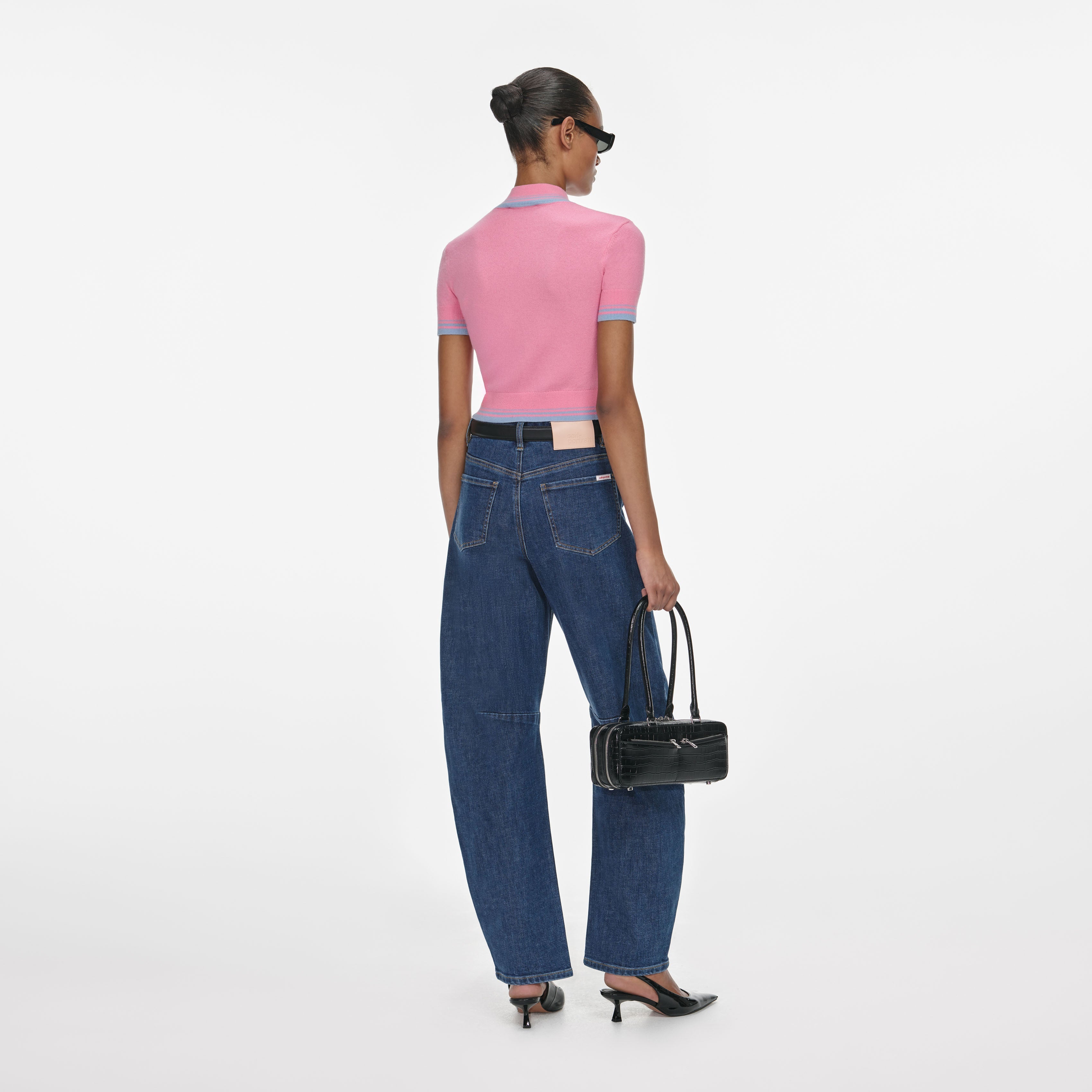 Blue Barrel Leg Jeans