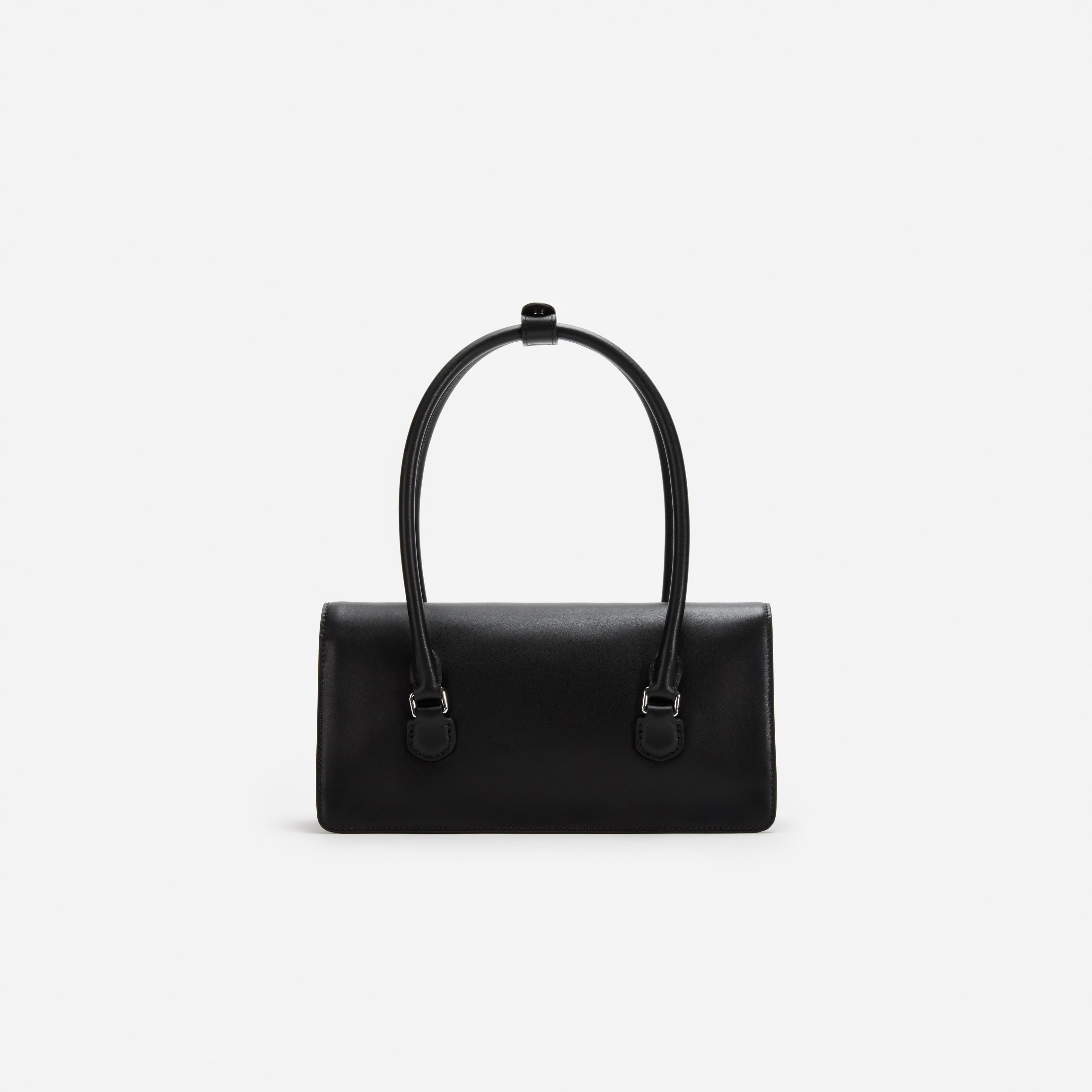 Black Soft Leather Shoulder Bag