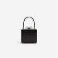 Black Croc Micro Bag