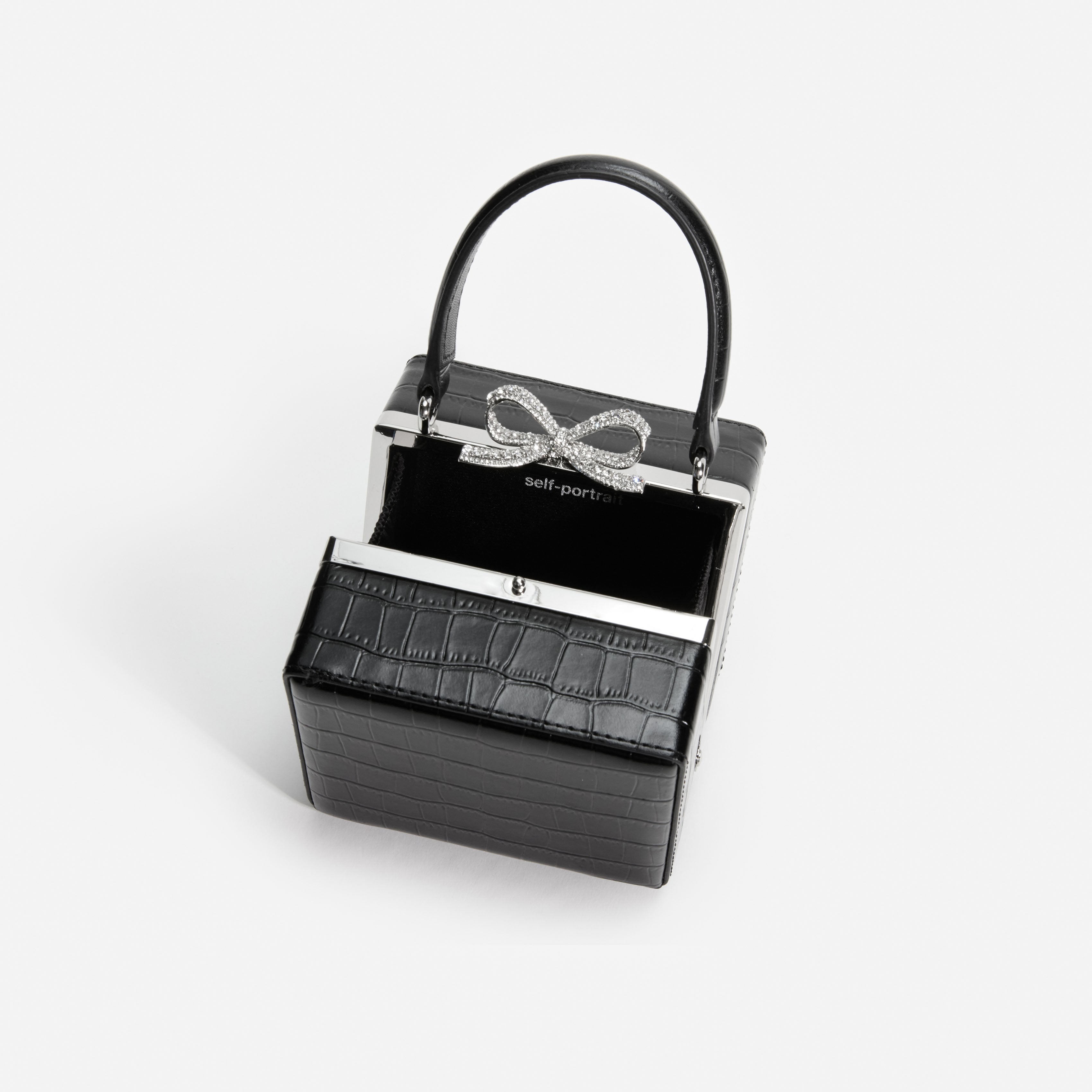 Black Croc Micro Bag