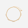 Gold Crystal Bow Necklace