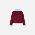 Burgundy Ribbed Knit Cardigan
