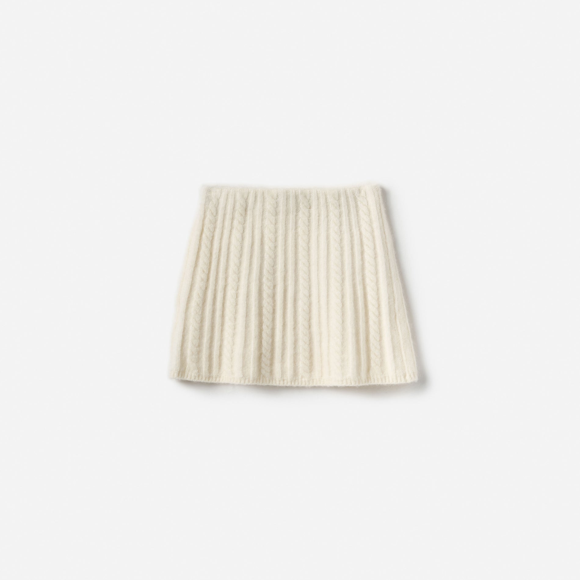 Cream Alpaca Knit Skirt