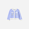 Blue Floral Knit Cardigan