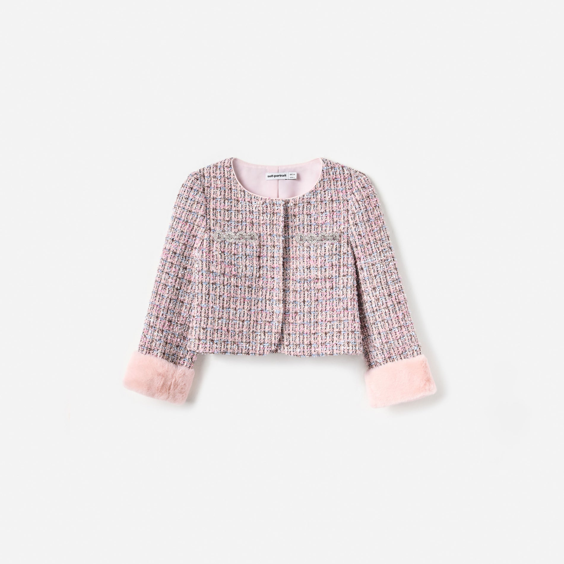 Pink Boucle Fur Jacket