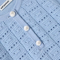 Blue Pointelle Knit Dress