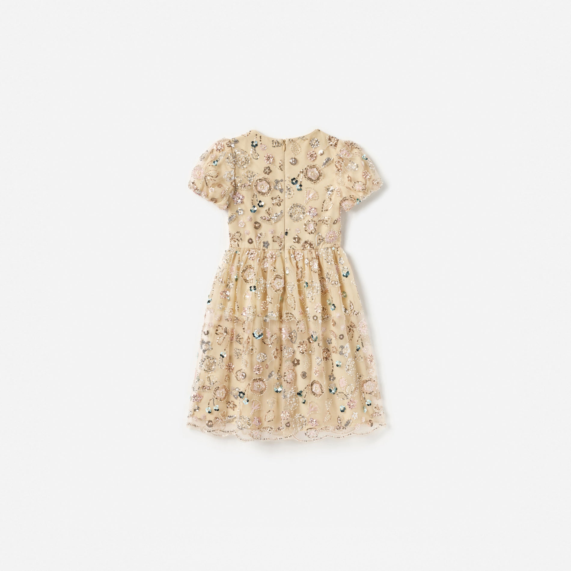 Champagne Sequin Embroidered Dress