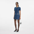 Denim Crystal Trim Mini Dress