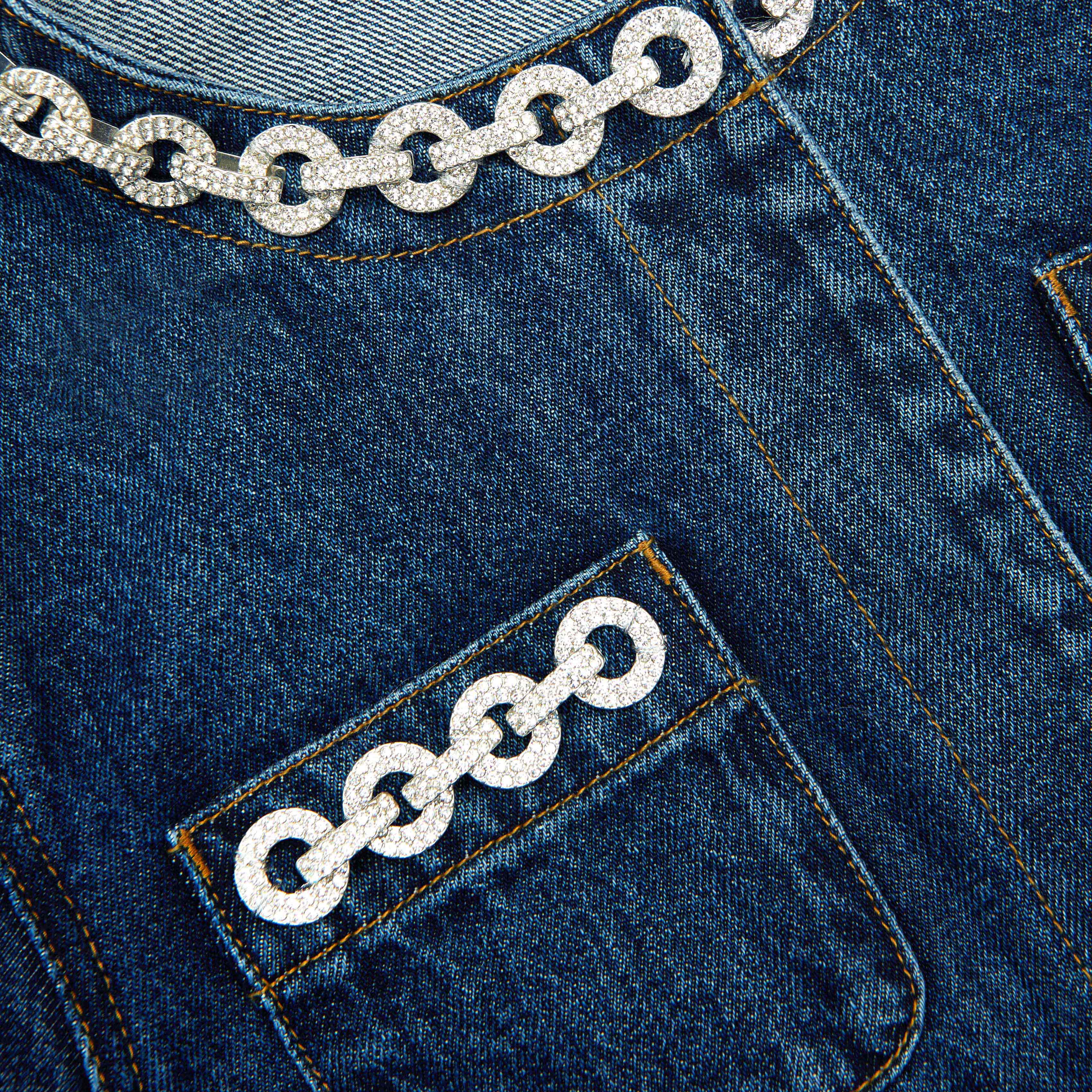 Crystal Trim Denim Jacket