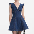 Denim Flared Mini Dress