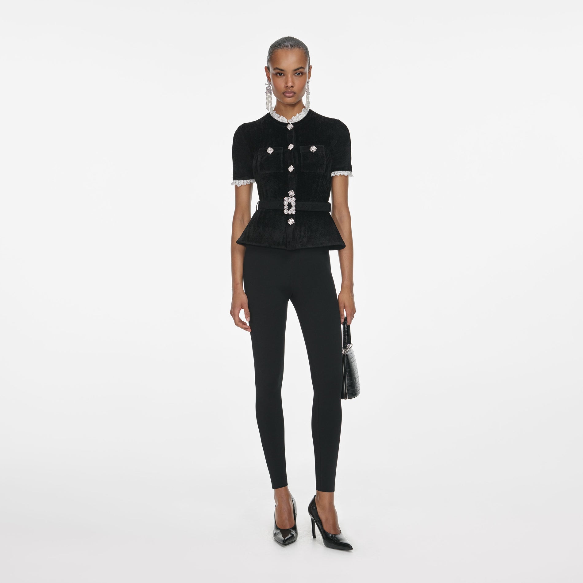 Black Chenille Knit Top