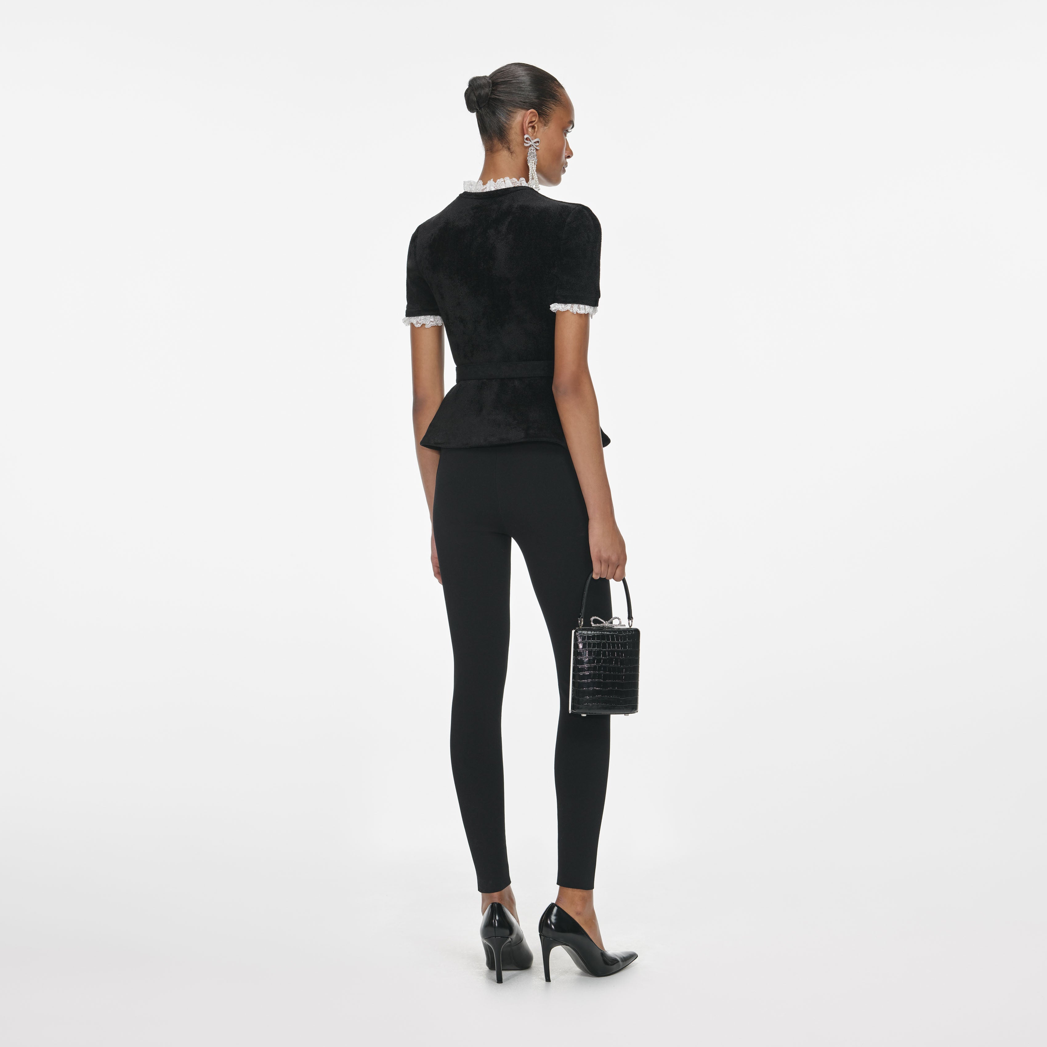 Black Chenille Knit Top