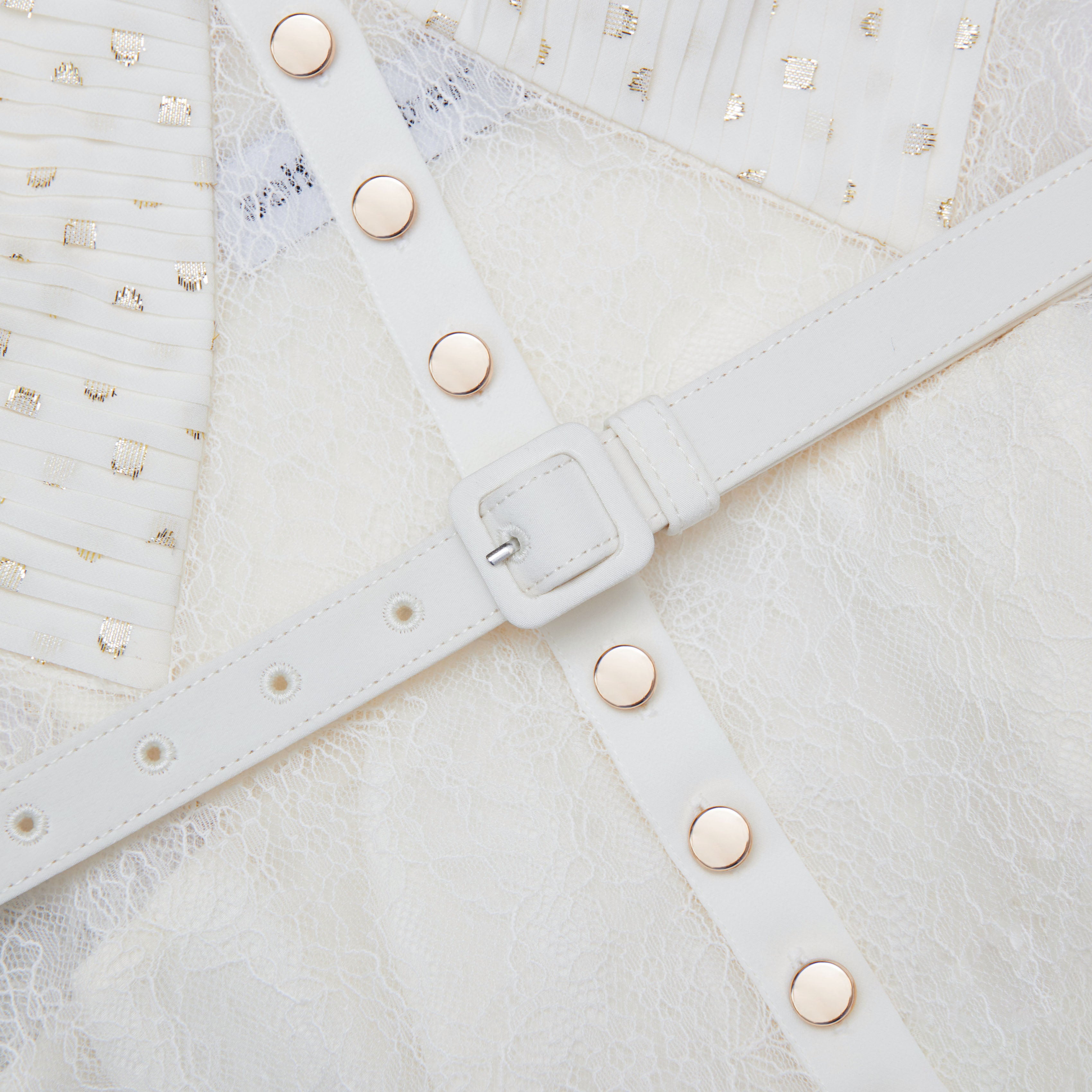 Cream And Gold Chiffon Maxi Dress