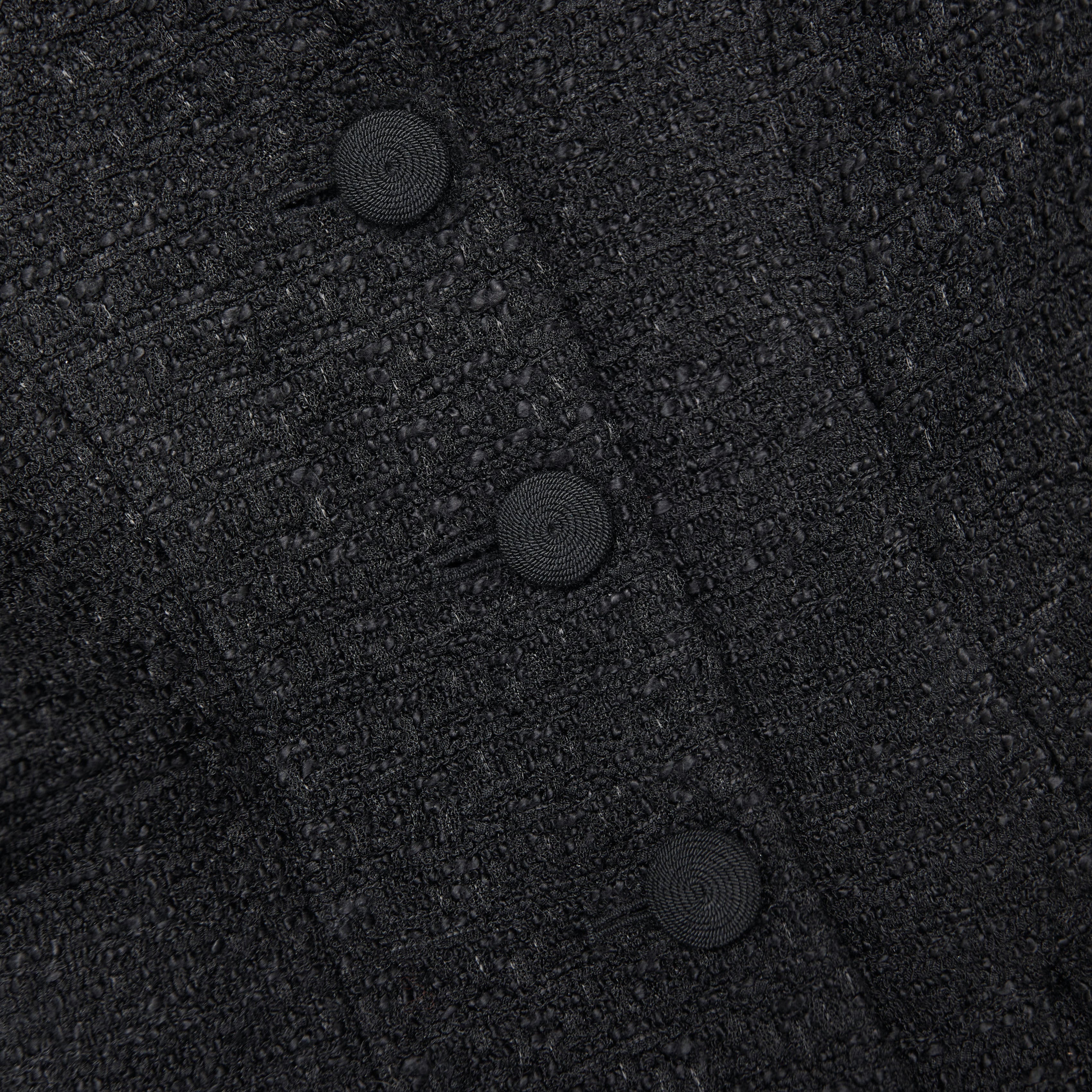 Black Tailored Boucle Maxi Dress