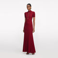 Red Lurex Knit Maxi Dress
