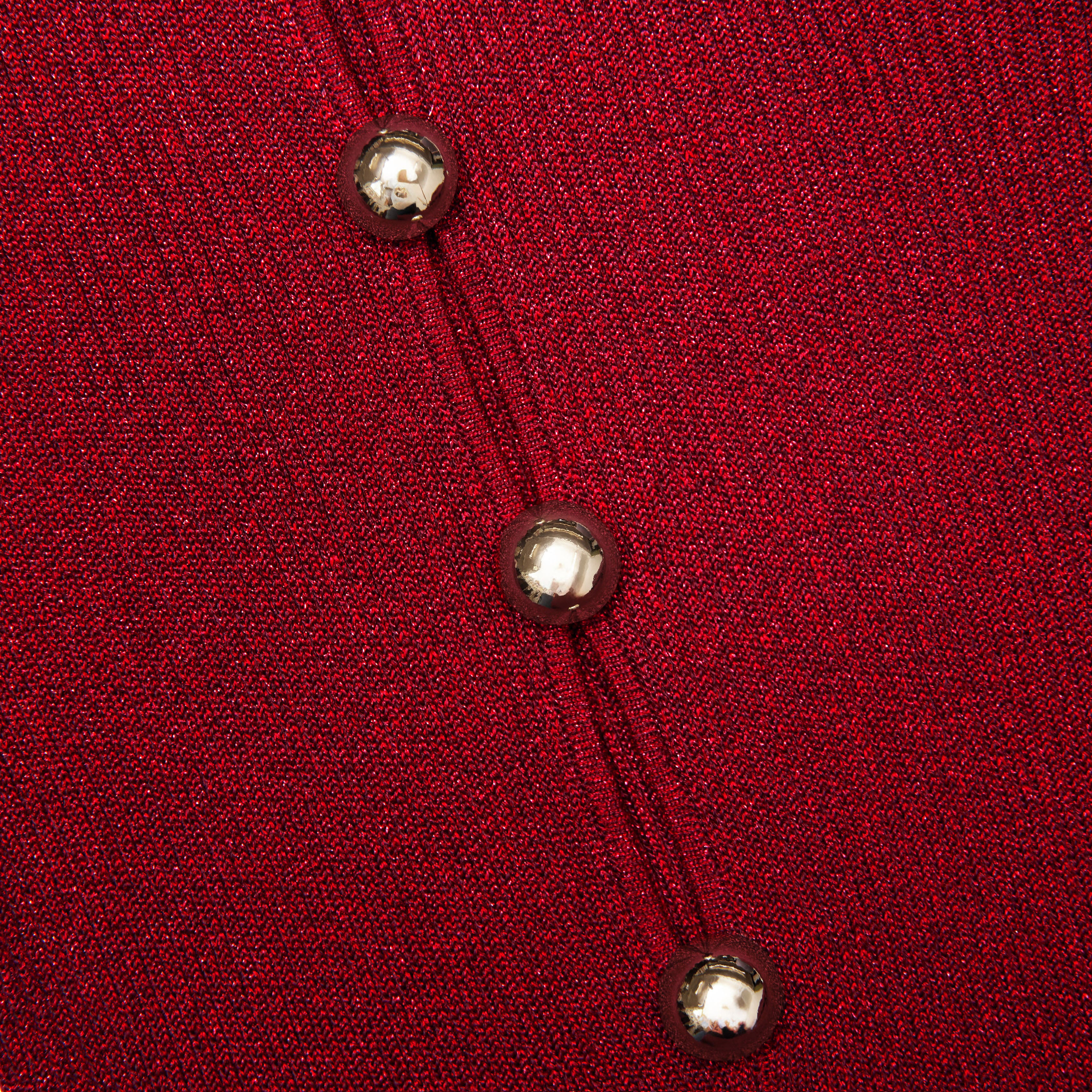 Red Lurex Knit Maxi Dress