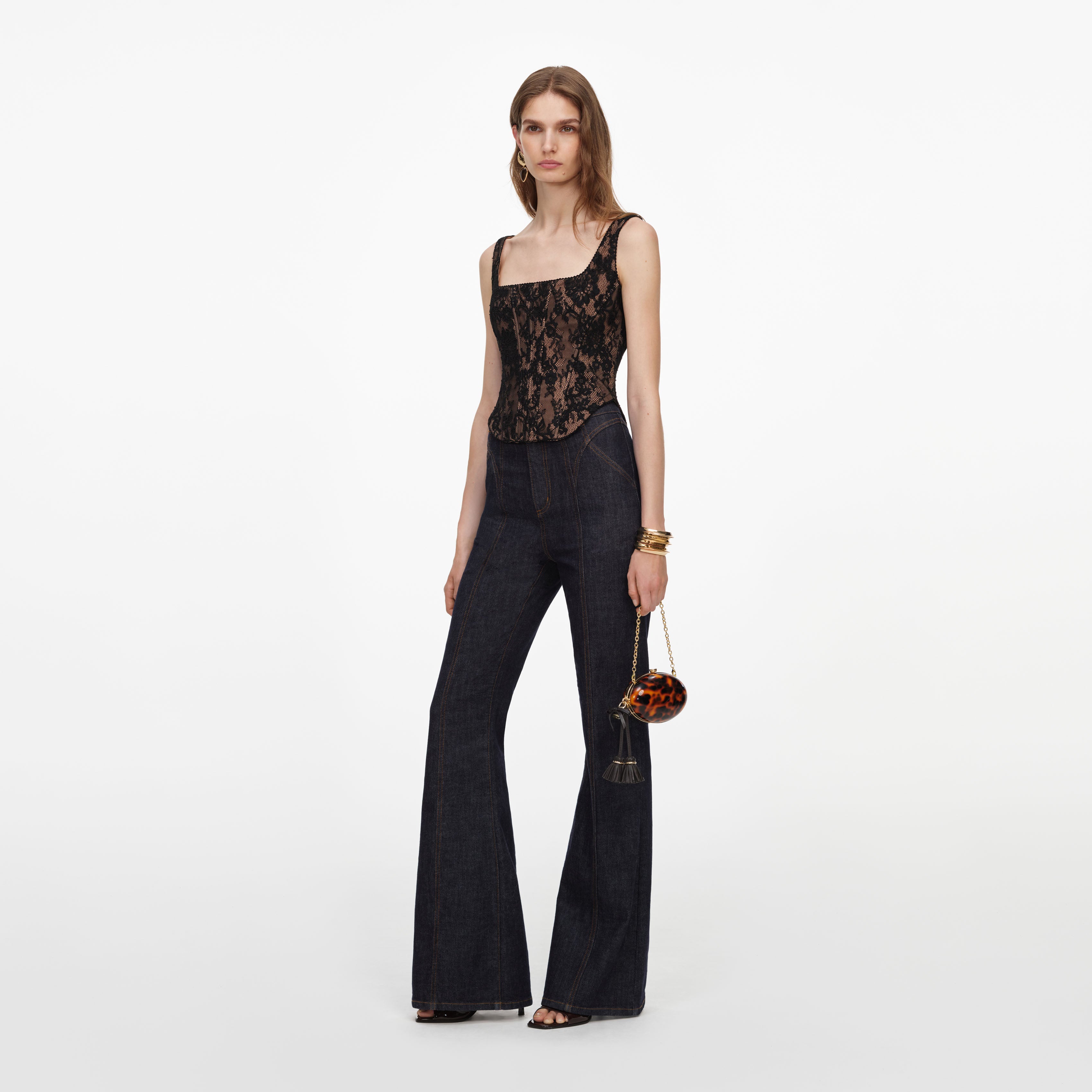 Black Lace Corset Top