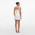 White Sequin Lace Mini Dress