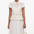 Cream Lace Boucle Midi Dress