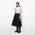 Cream Satin Fringed Scarf Top