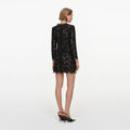 Black Lace Long Sleeve Mini Dress