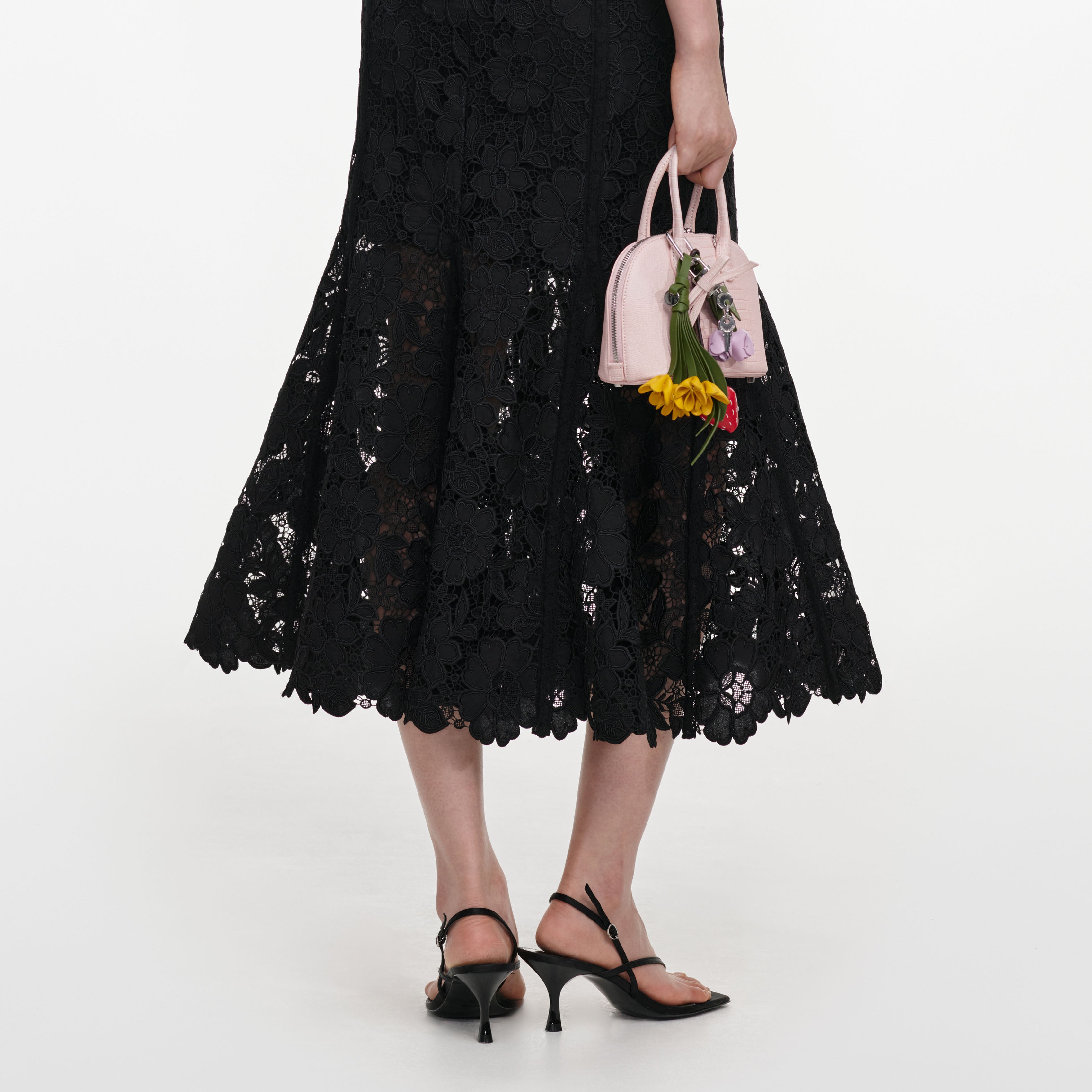 Black Lace Midi Skirt