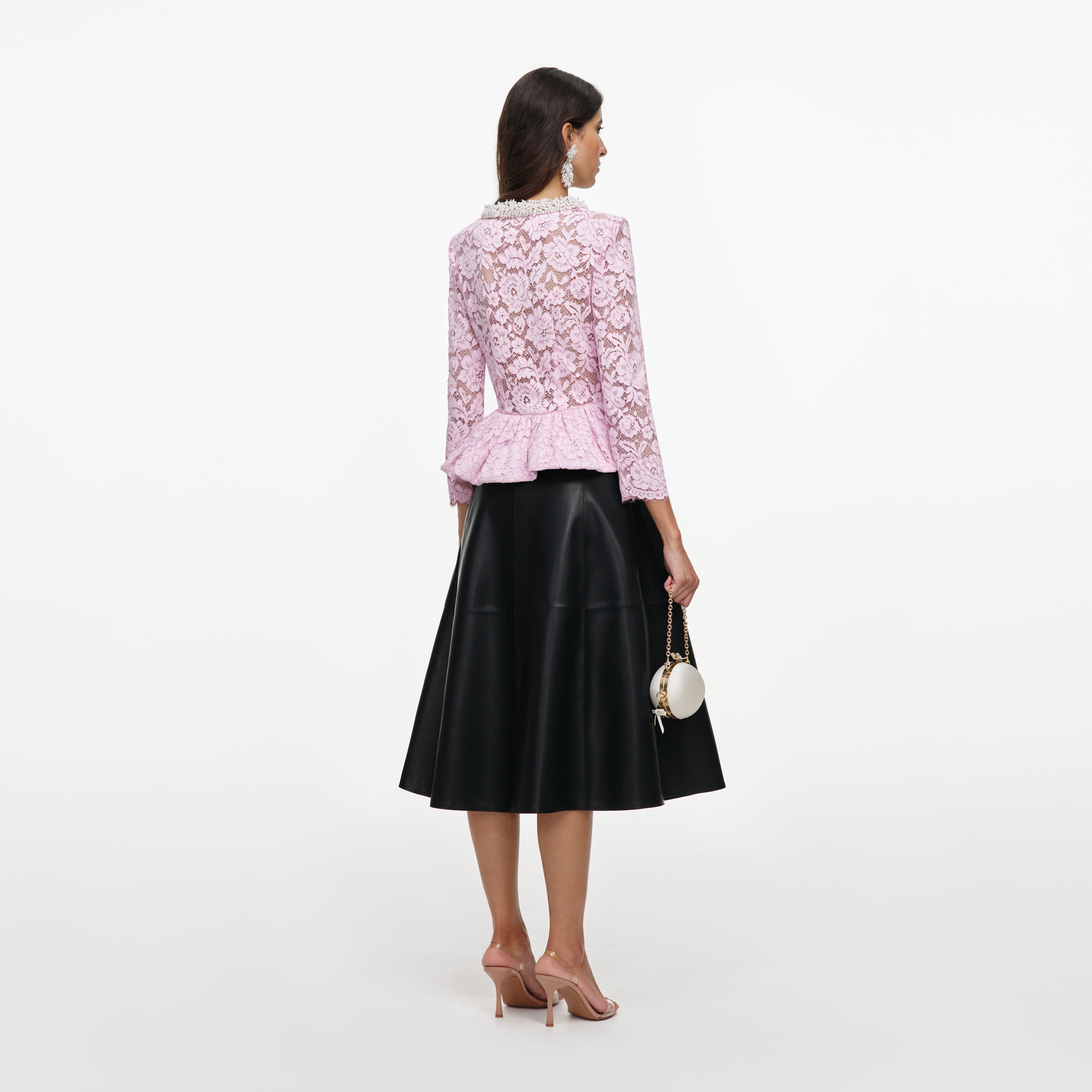 Pink Lace Peplum Top